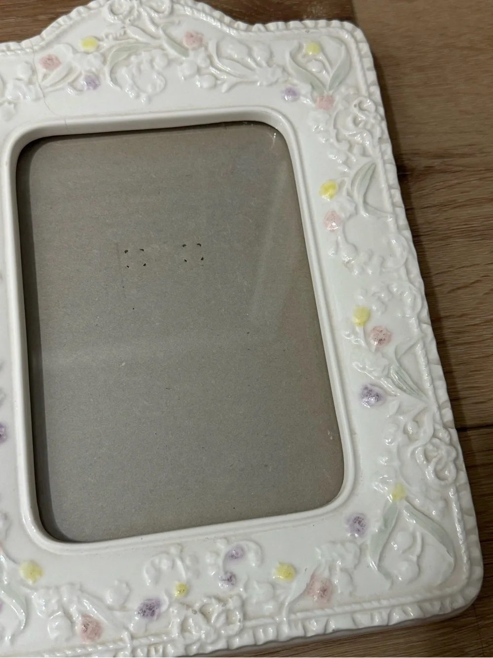 ✨🌸VTG 80’s Terragrafics Ceramic Cottagecore Floral Scalloped Picture Frame 5x7